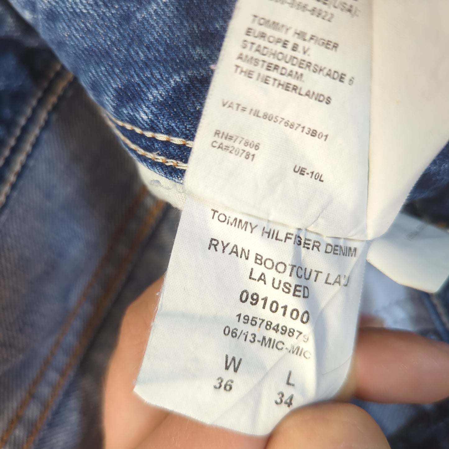 Tommy Hilfiger Blue Ryan Bootcut Denim Jeans Men W36 L34