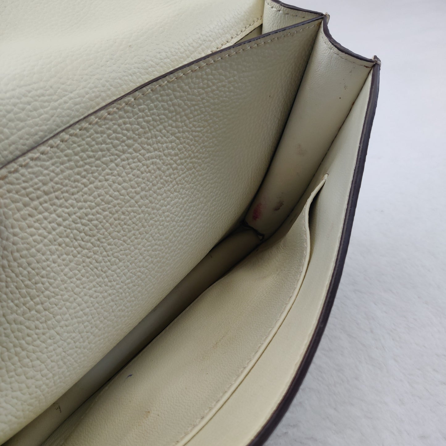 Hermès Constance 18 Mini White Pearl Leather Shoulder Bag Women