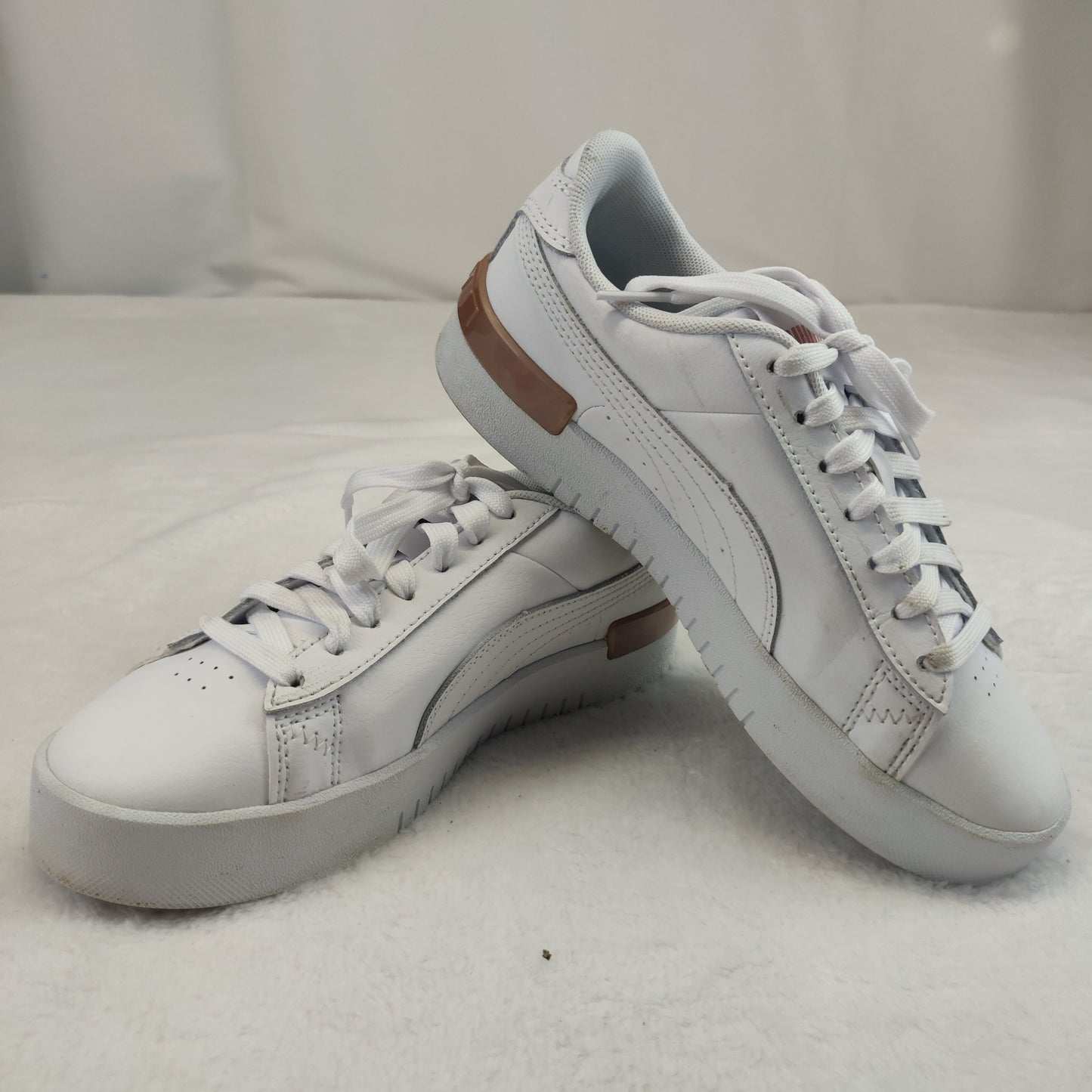 Puma Jada White Leather Sneaker Trainers Women UK 3
