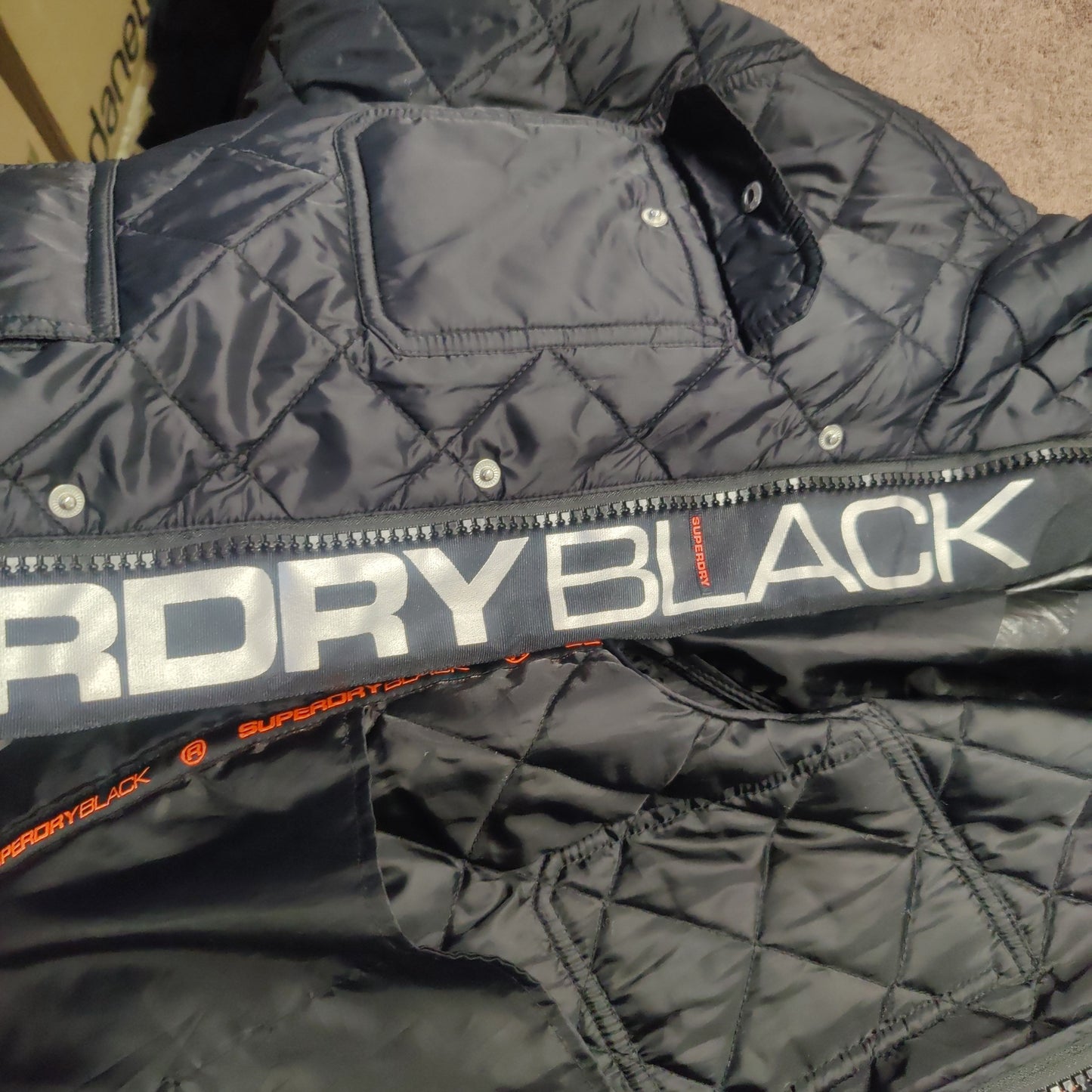 Superdry Black Quilted Puffer Jacket Women Size Small