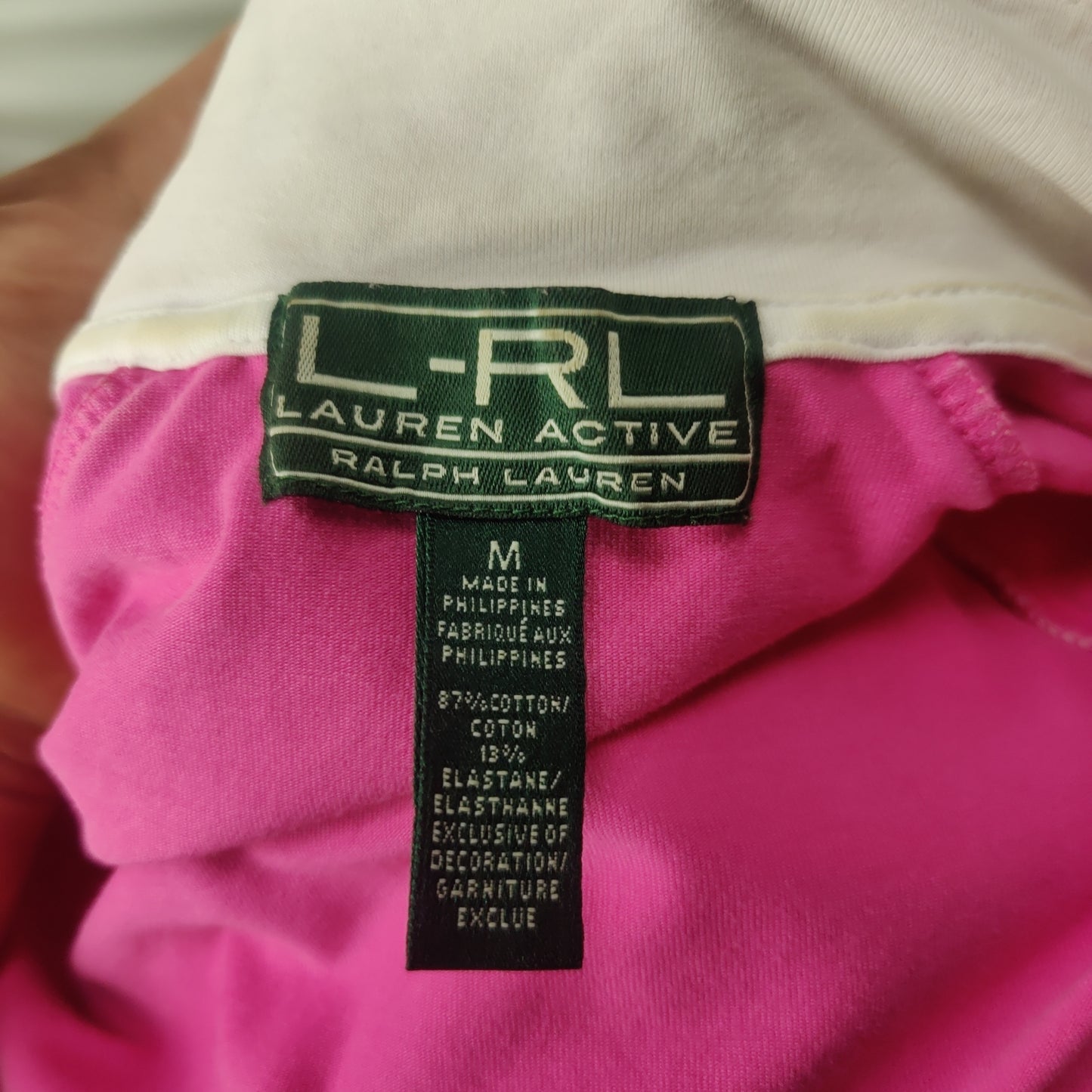 Ralph Lauren Active Pink Track Jacket Full Zip Sweatshirt Women Size Medium