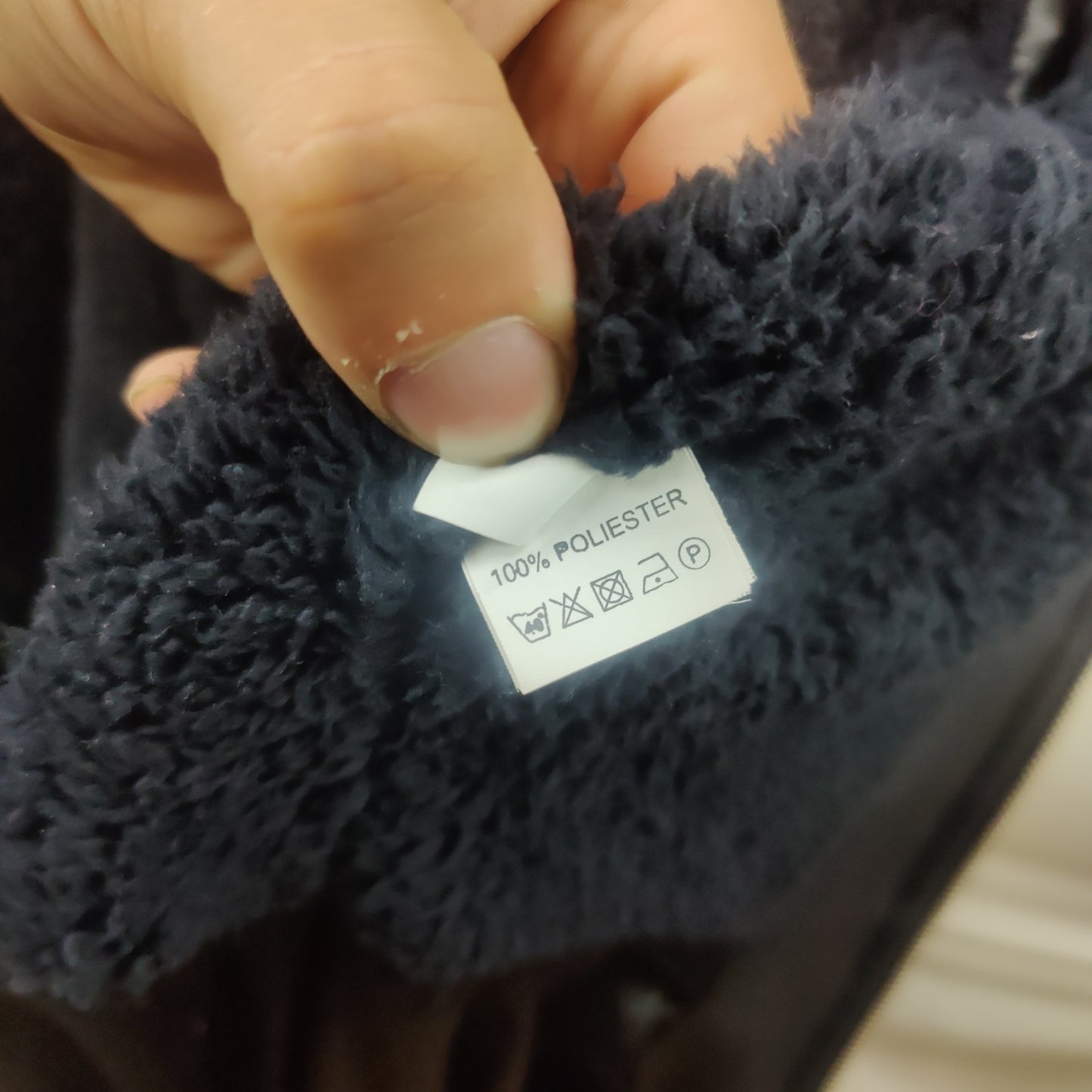 Mexton Black Faux Leather Red Fur Collar Overcoat Jacket Women Medium