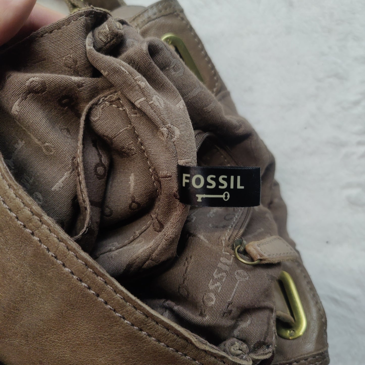 Fossil Vintage Brown Leather Crossbody Bag Shoulder Bag Handbag Women