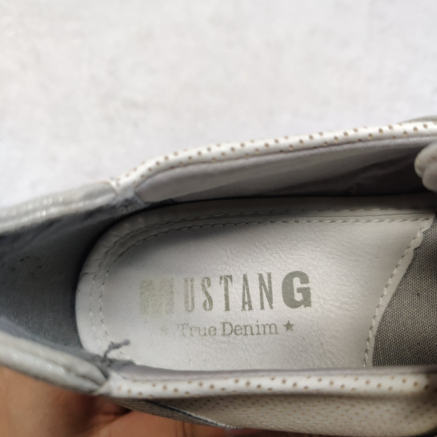 Mustang Grey/White Wedge Slip On Sneaker Trainers Shoes Women UK 6 EU 39