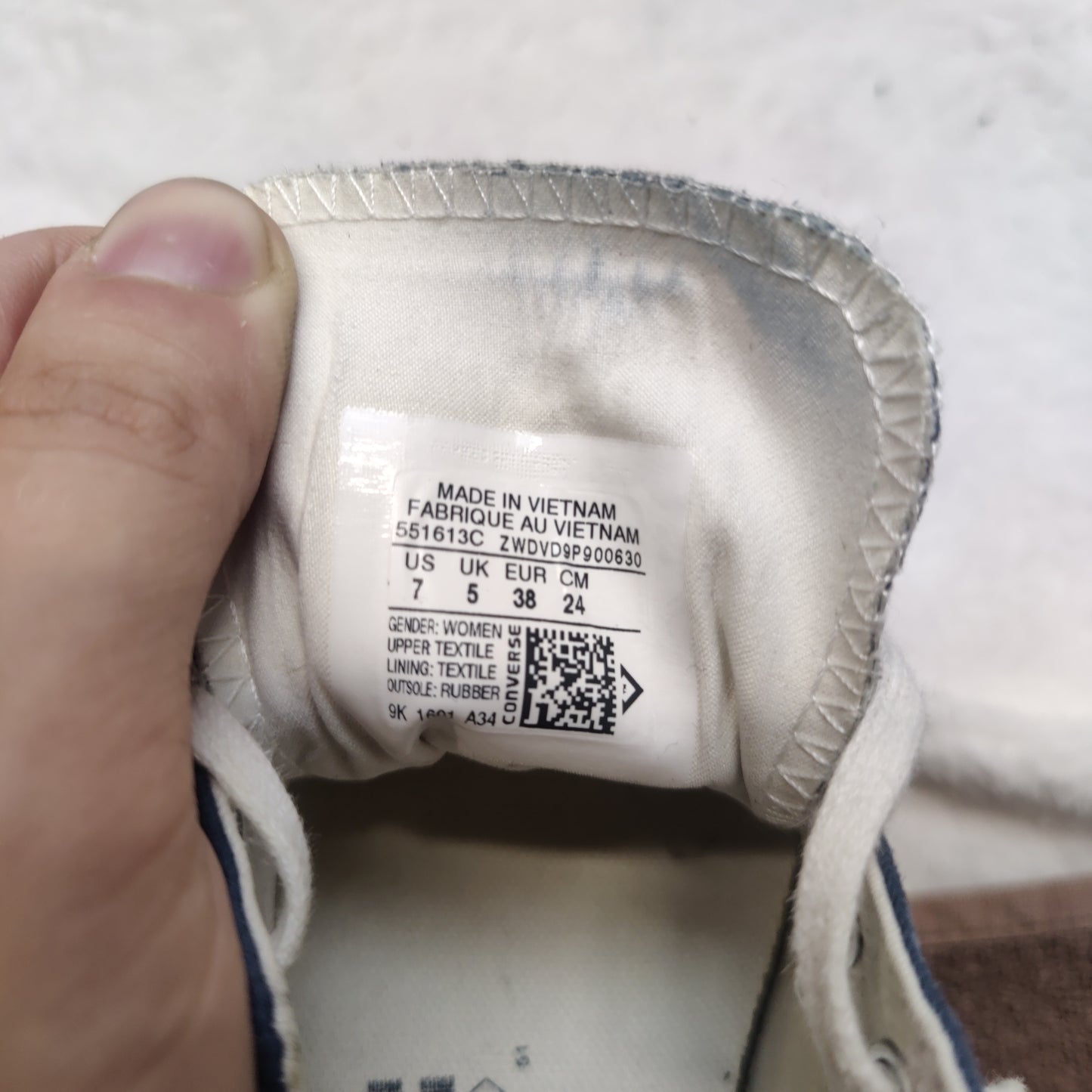 Converse All Star Blue Canvas Sneakers Shoes Women Size UK 5 EU 38