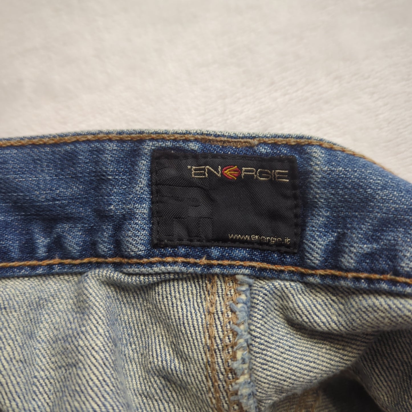 Energie Vintage Light Blue Denim Straight Fit Jeans Men W30 L32