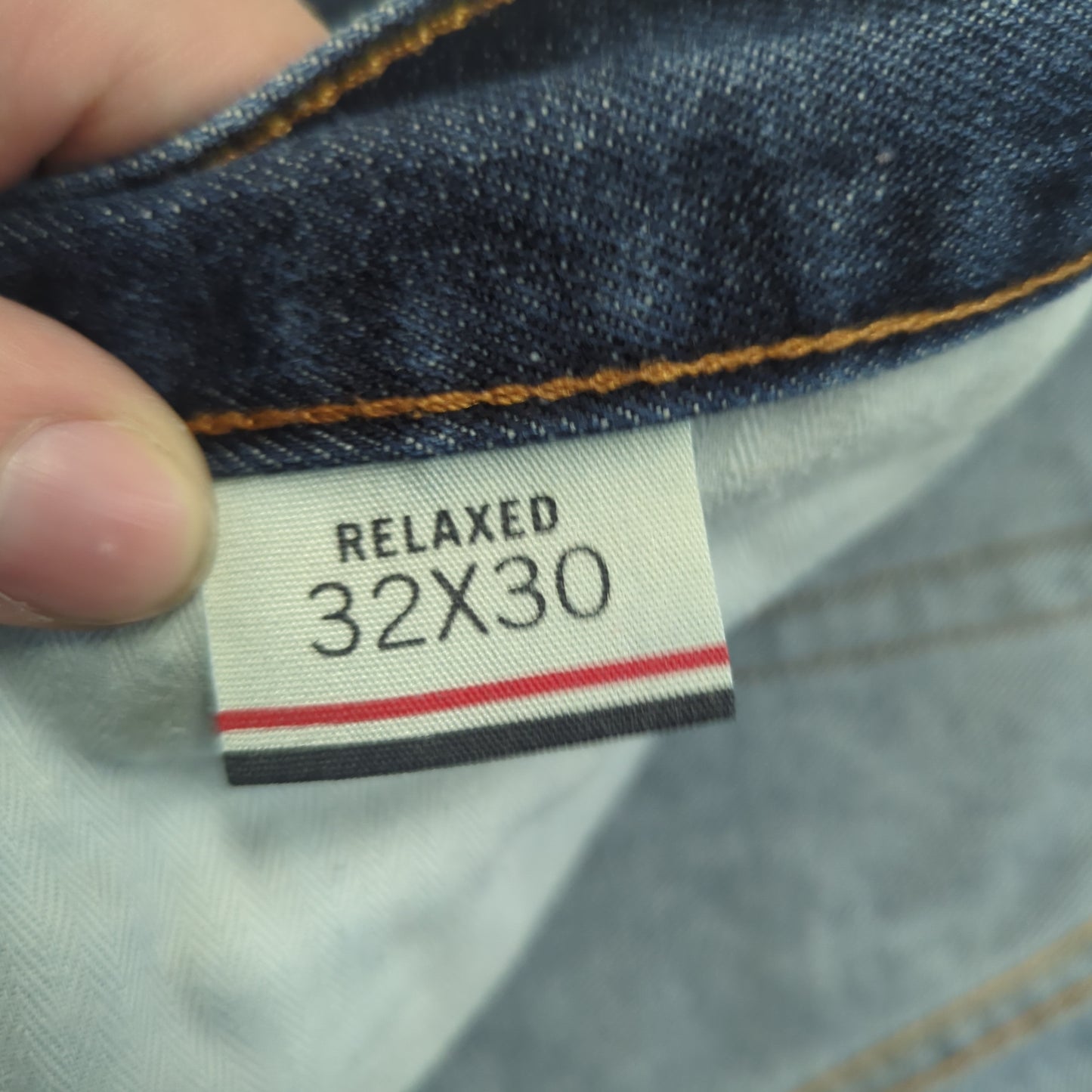 Tommy Hilfiger Relaxed Straight Fit Blue Denim Cotton Jeans Men Size W32/L30