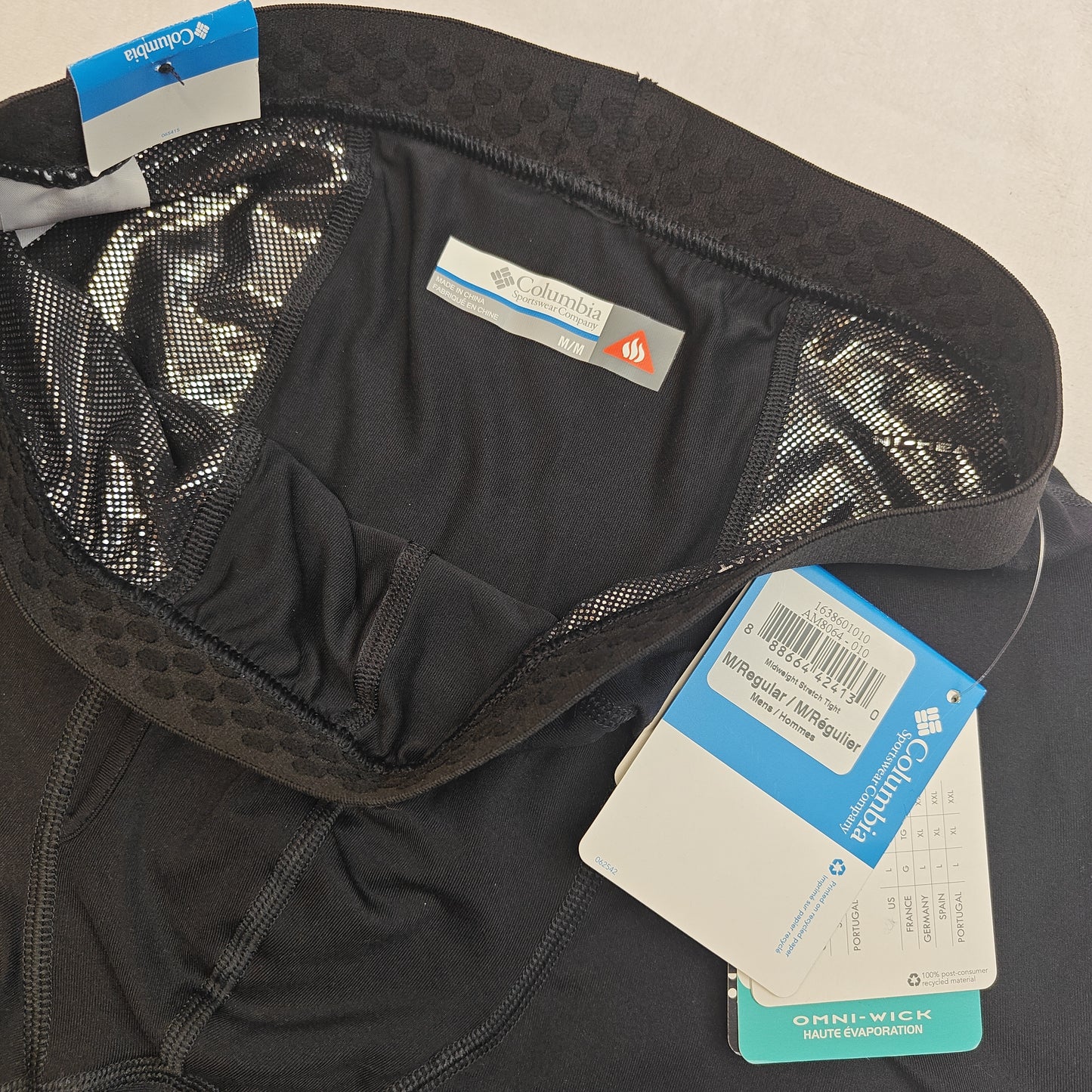 Columbia Leggings Black Omni-Heat Compression Baselayer Men Size Medium