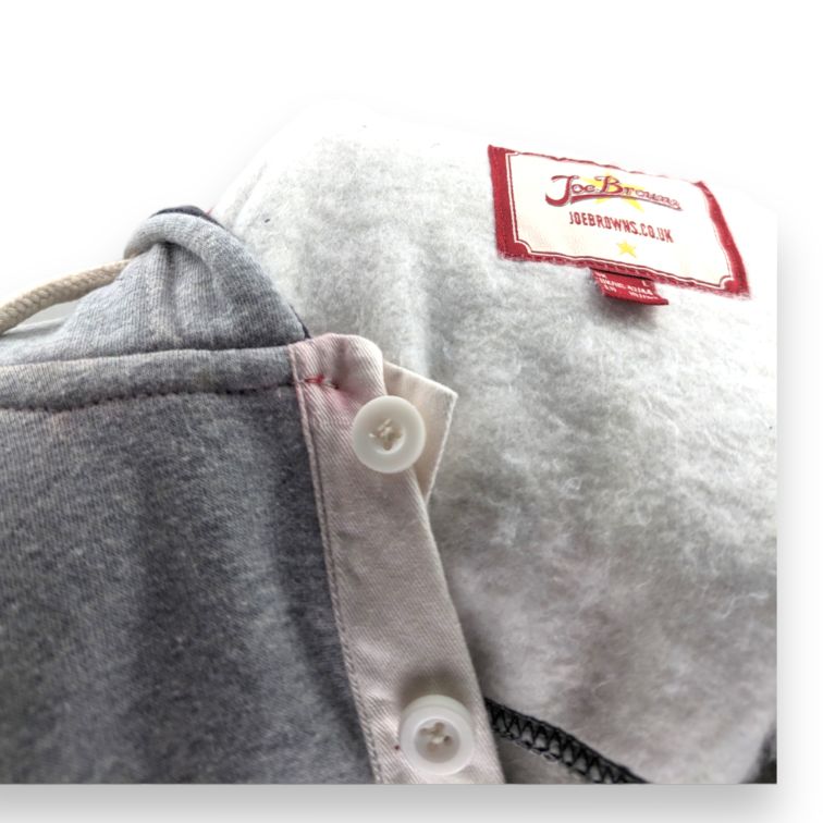 Joe Browns Grey Cotton Blend Pullover Hoodie Men Size Large