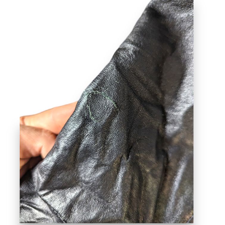 Jabbari Vintage Black Button Collar Real Leather Jacket Coat Men Size XL