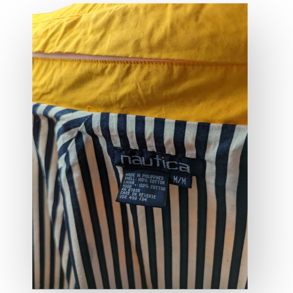 Nautica Vintage Yellow Windbreaker Jacket Men Size Medium