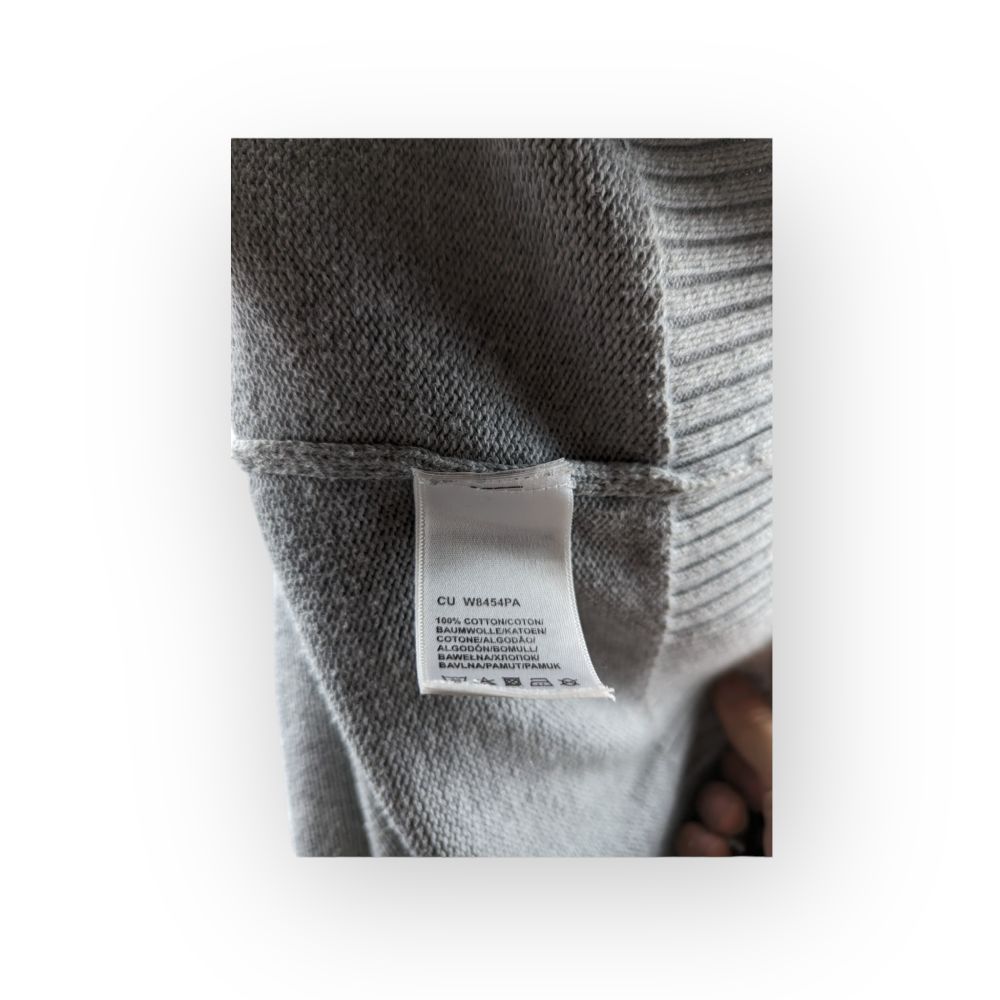 Wrangler Grey Cotton Full-Zip Sweatshirt Men Size 2XL