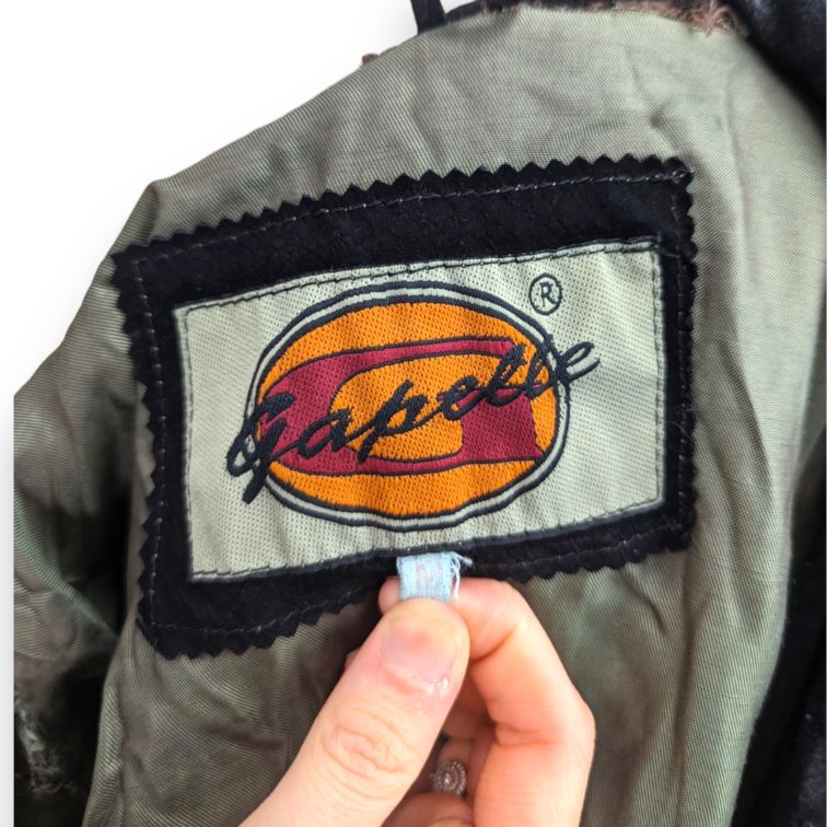 Gapelle Vintage Black Suede Leather Overcoat Coat Women Size Medium