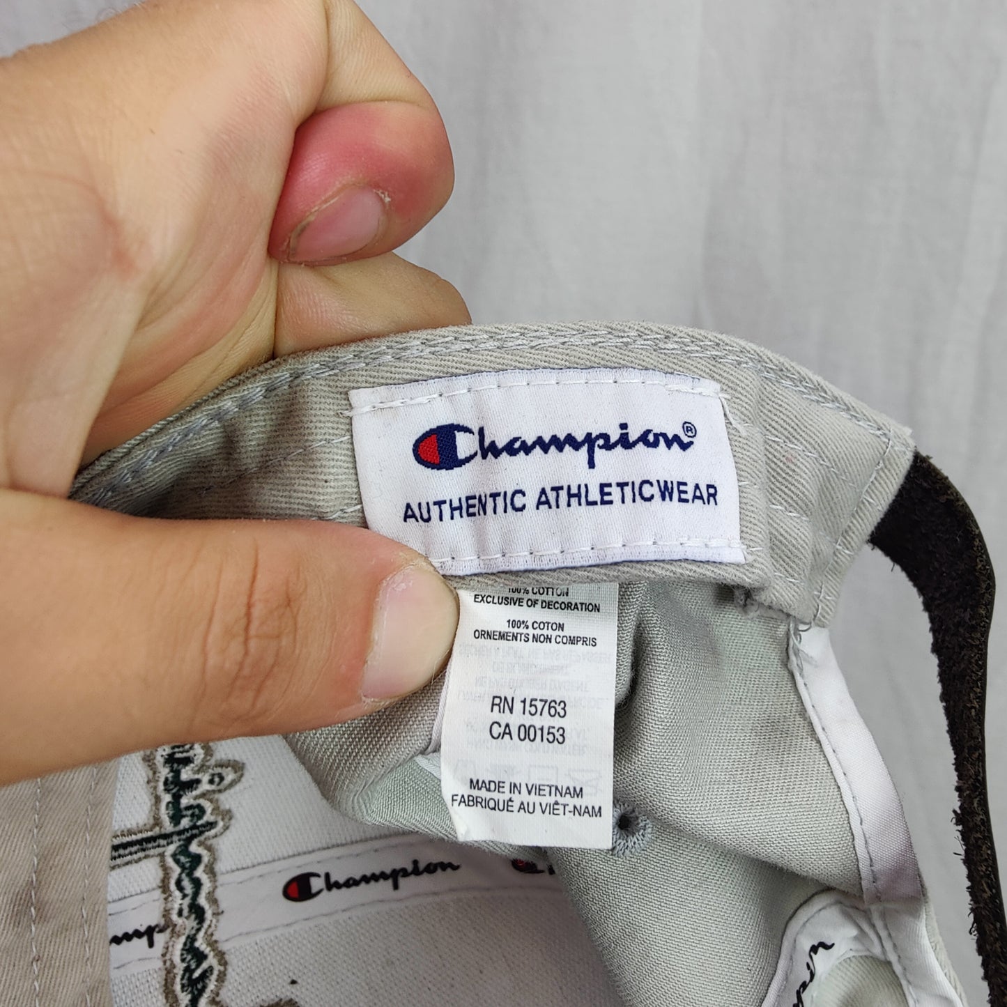 Champion Vintage White Embroidered Baseball Cap Hat Men One Size
