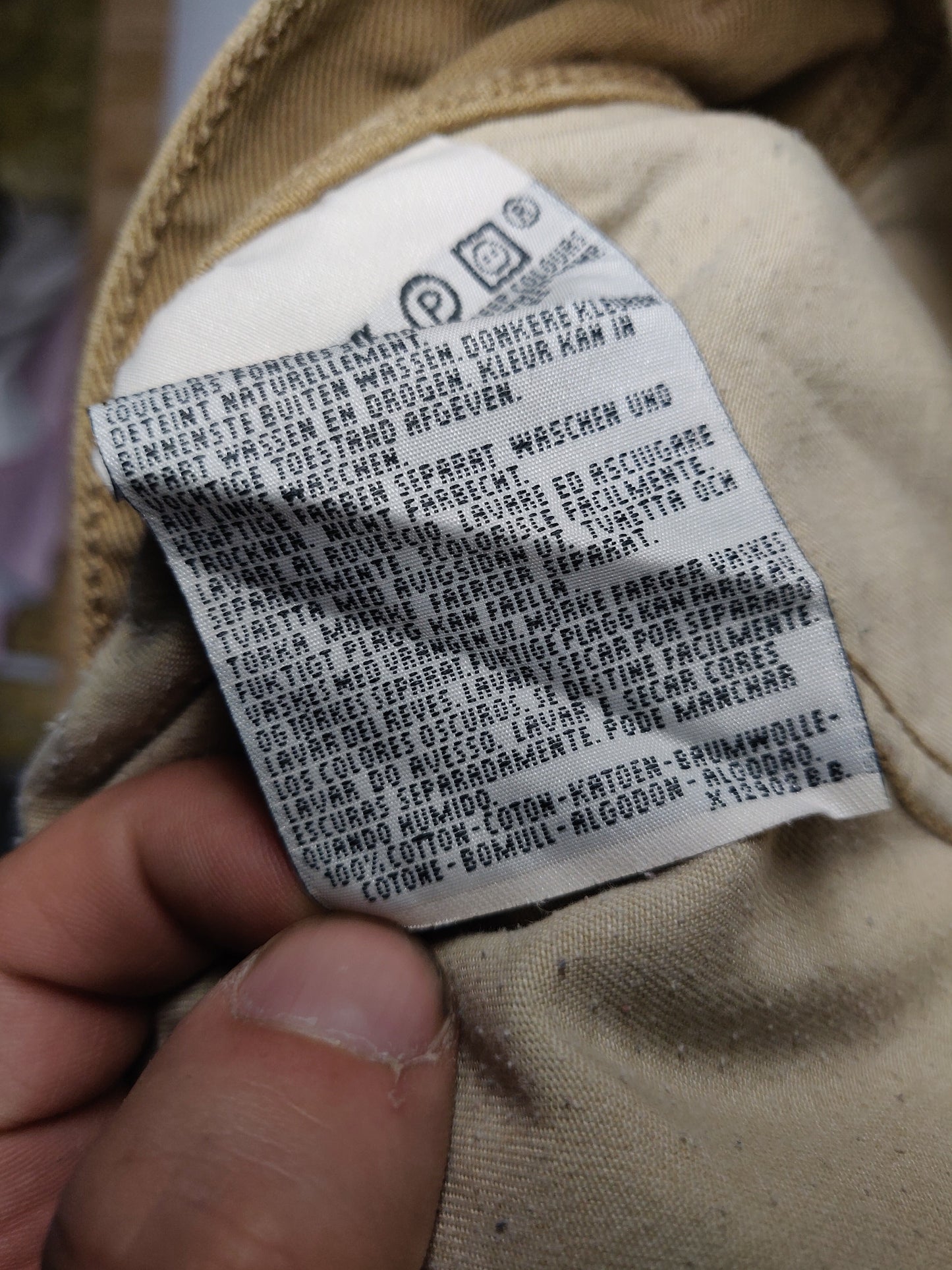 Levi's 673 Vintage Orange Tab Beige Carpenter Work Trousers Men Size W30/L32