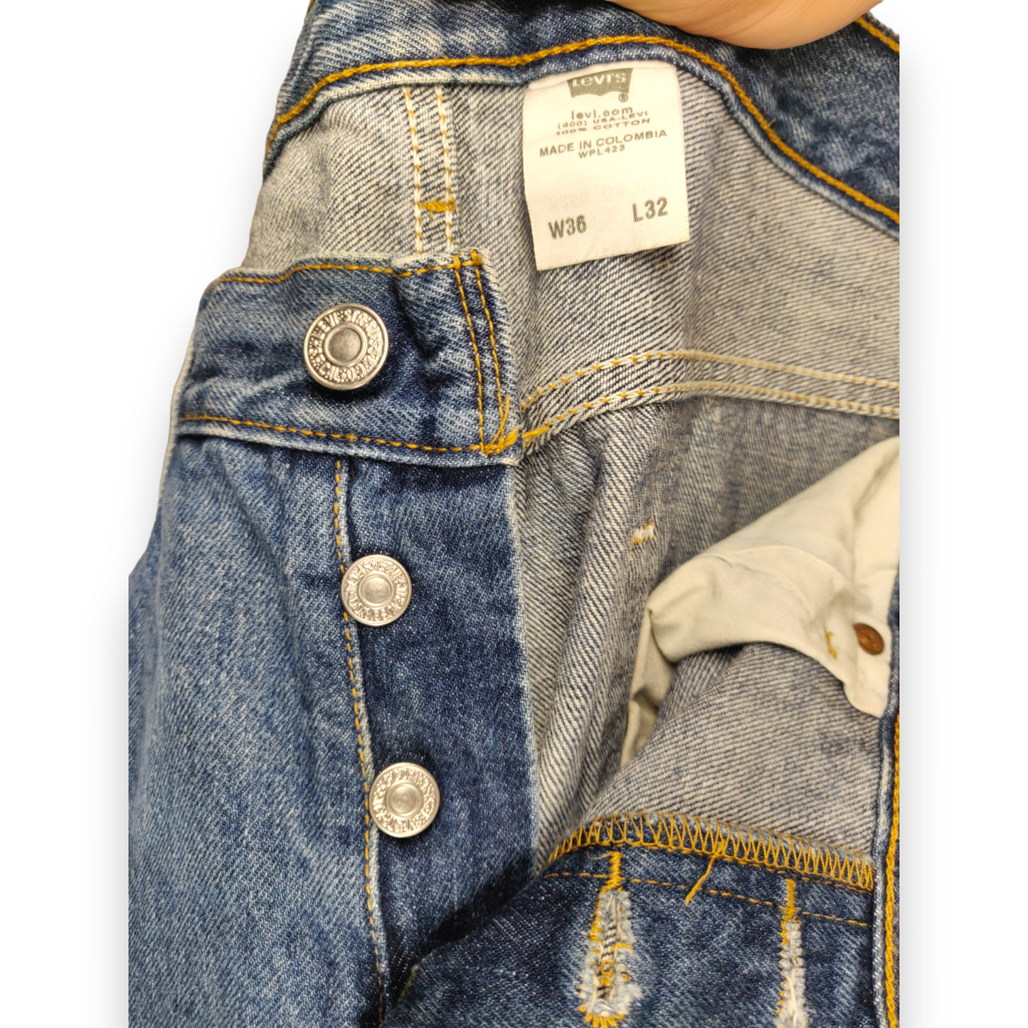 Levi's 501 Vintage USA Blue Straight Button Fly Jeans Men Size W36/L32