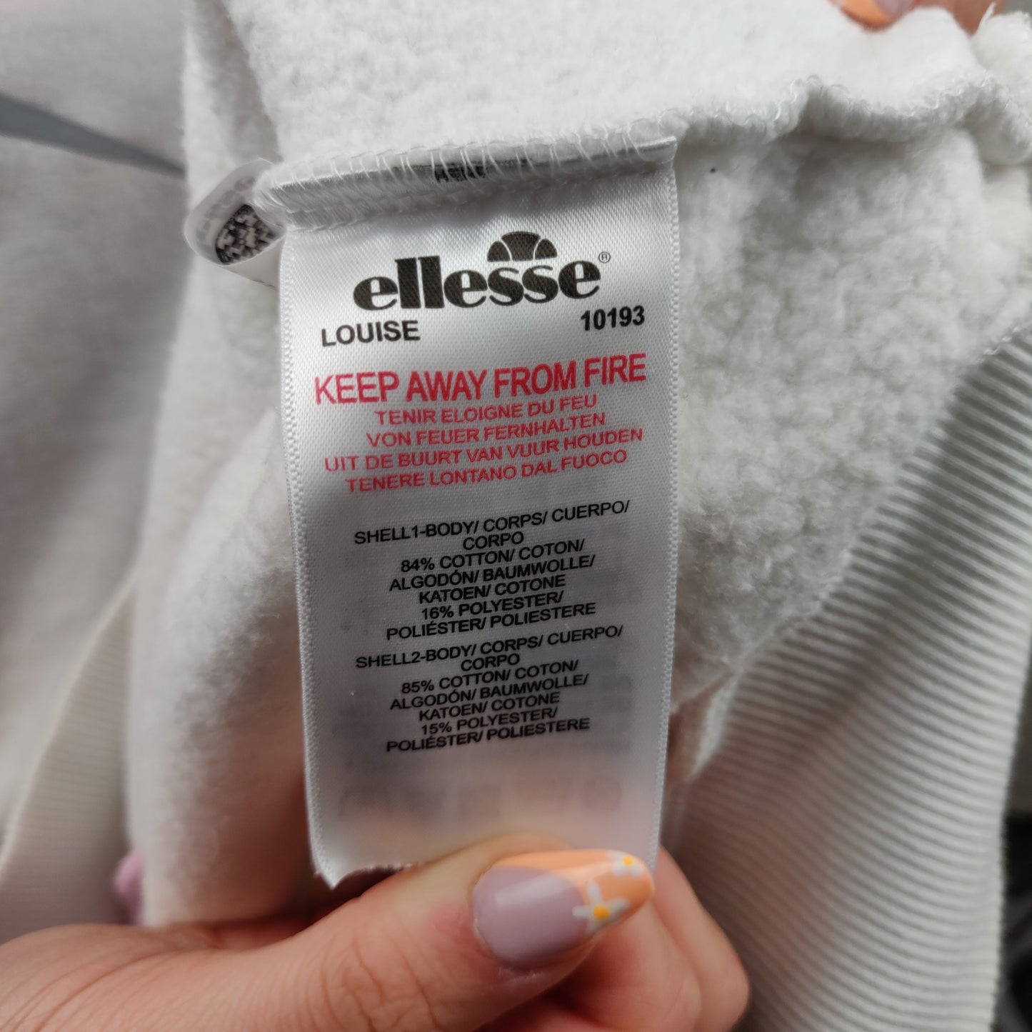 Ellesse White Half-Zip Cropped Pullover Sweatshirt Women Size UK 4