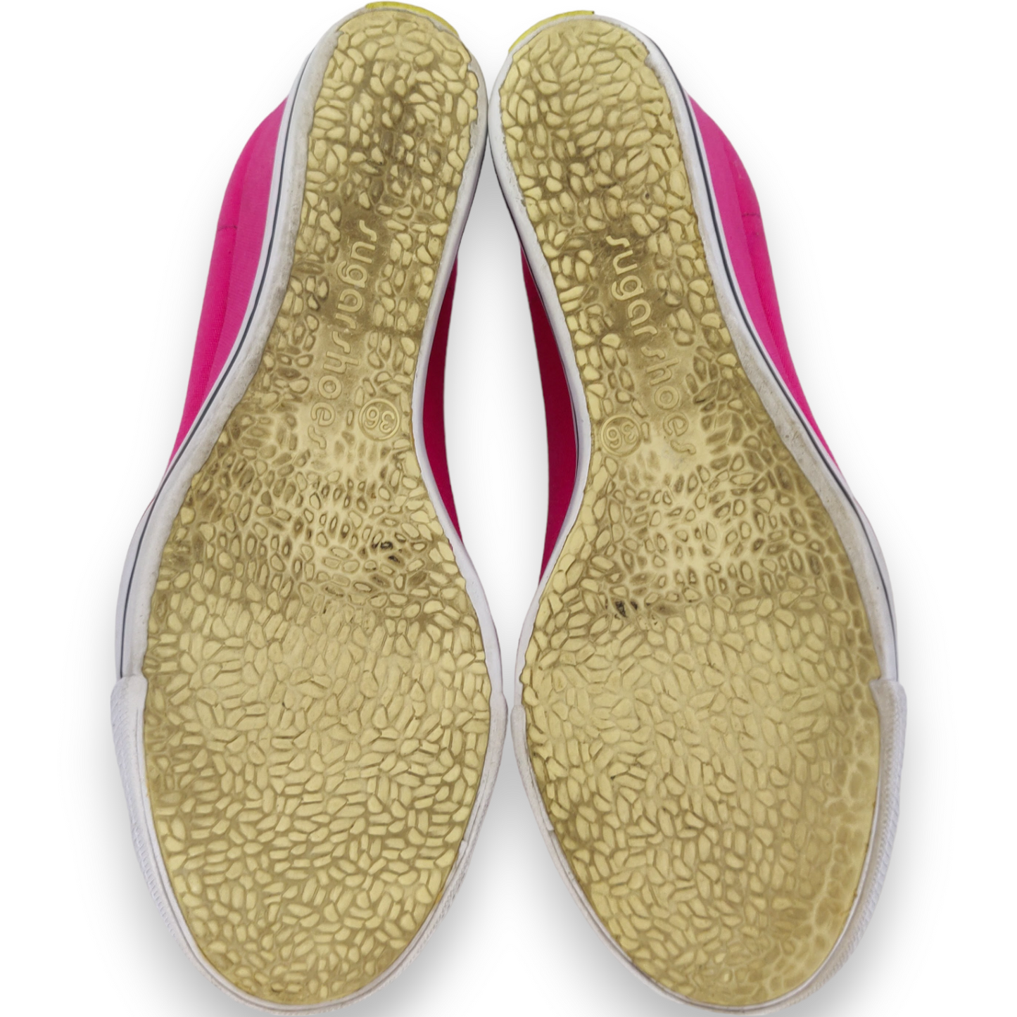 Sugar Pink Canvas Slip On Wedge Pumps Shoes Women Size EU 36 (UK 3.5)