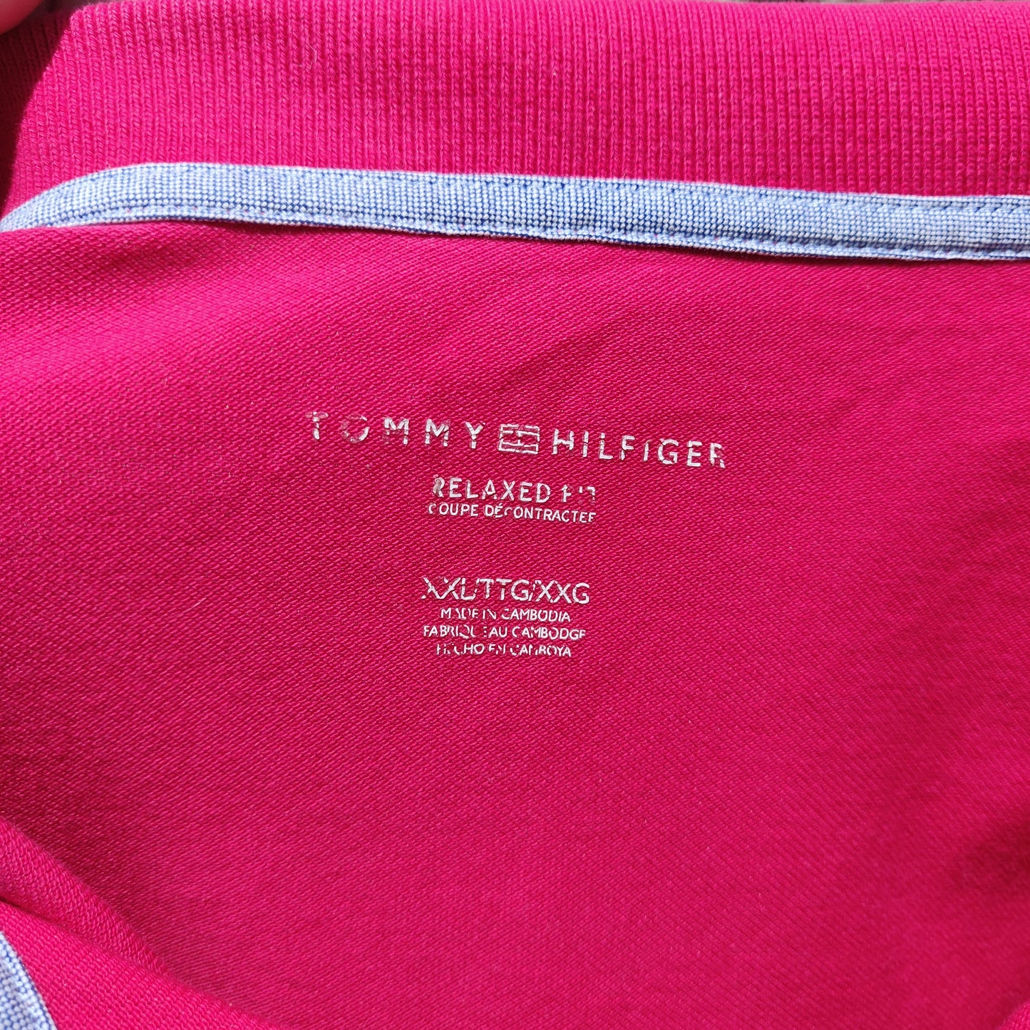 Tommy Hilfiger Red Short Sleeve Half Button Cotton Polo Shirt Women Size 2XL