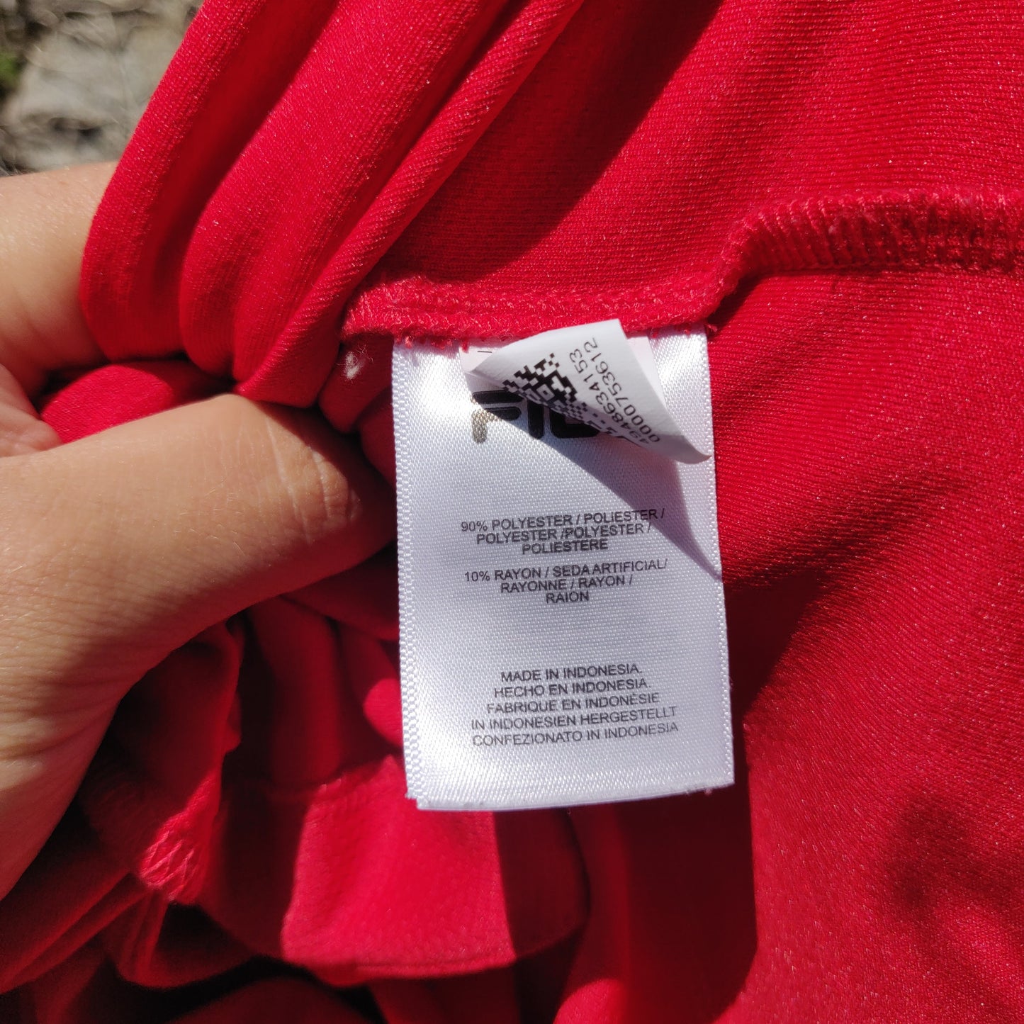 FILA Vintage Red Mesh Button Up V-Neck Logo Baseball Jersey Shirt Men Size Large