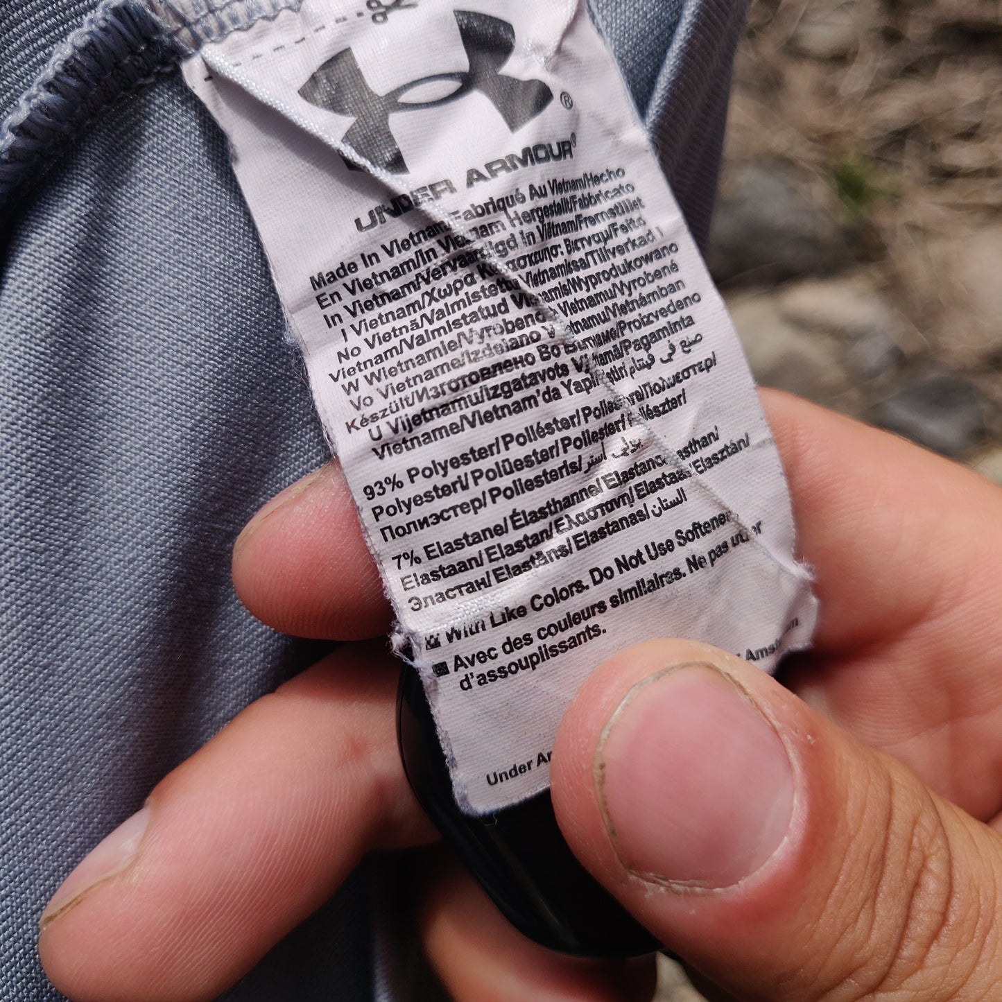 Under Armour HeatGear Grey Short Sleeve Loose Striped Golf Polo Shirt Men Size XL