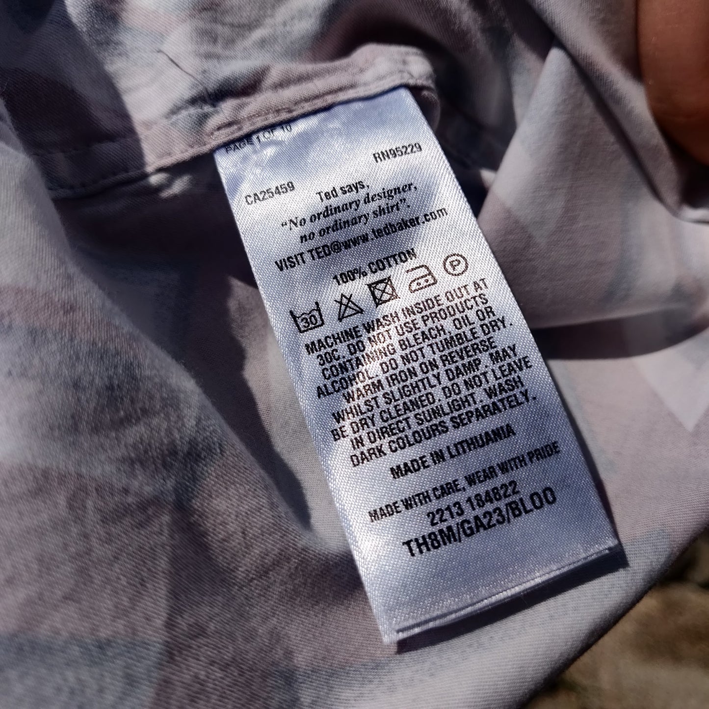 Ted Baker London White Pink Diamond Pattern Geometric Pastel Shirt Men Large (4)