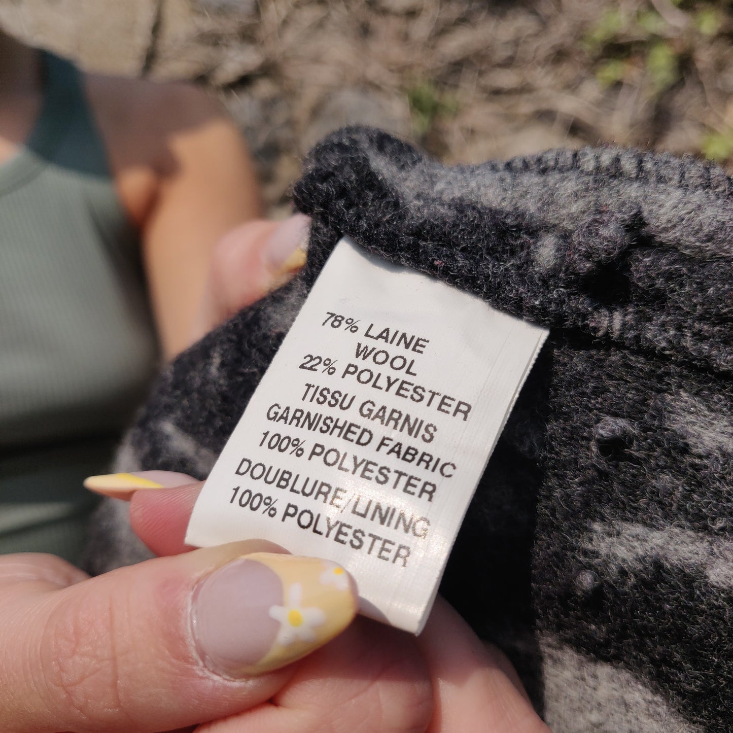 Lauren Vidal Vintage Black Button Embroidered Wool Blazer Jacket Women Large