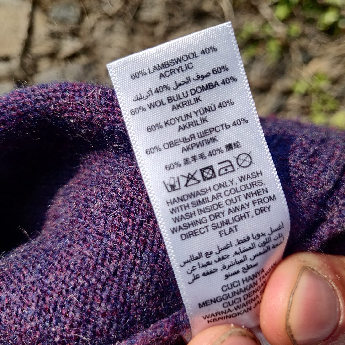 Rocha John Rocha Purple Shawl Neck 1/4 Button Wool Pullover Jumper Men Size Large