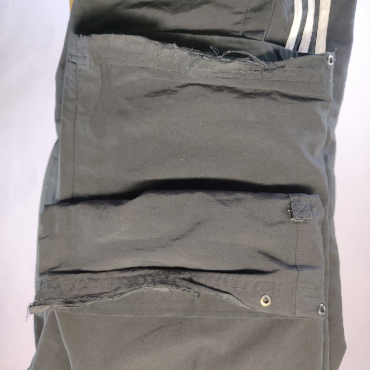 Adidas Vintage Black 3 Stripes Training Tracksuit Bottoms Track Pants Men Size XL