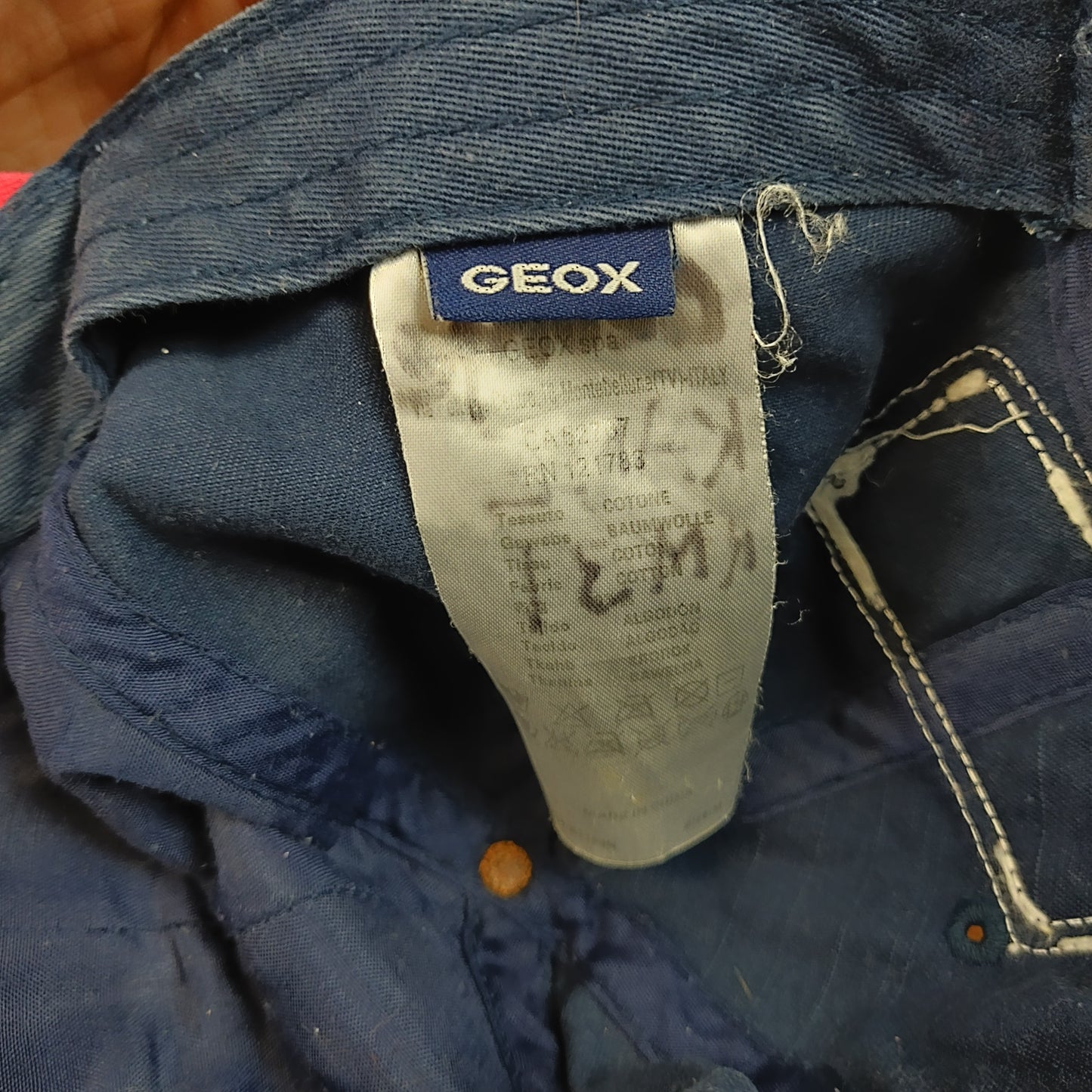 Geox Clothing Navy Blue Baseball Cap Italian Lion Logo Cotton Hat Kids Boys