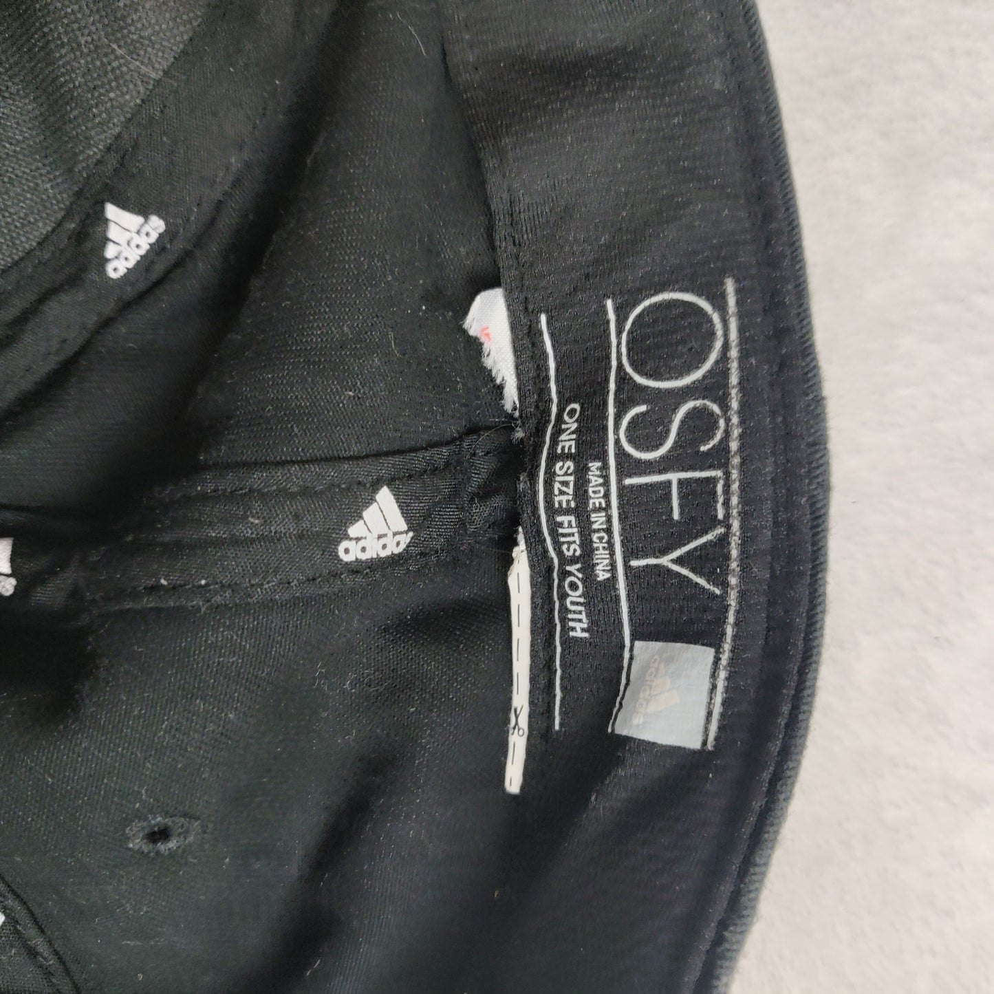 Adidas Black Embroidered Logo Baseball Cap Adjustable Youth Kids Boys Girls