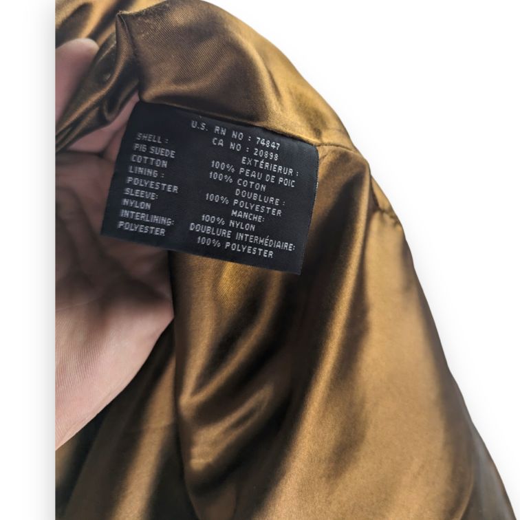 AM Studio Brown Pig Suede Leather Coat Men Size XL