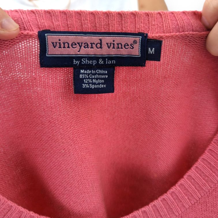 Vineyard Vines Pink Cashmere Crew Neck Pullover Jumper Women Size Medium