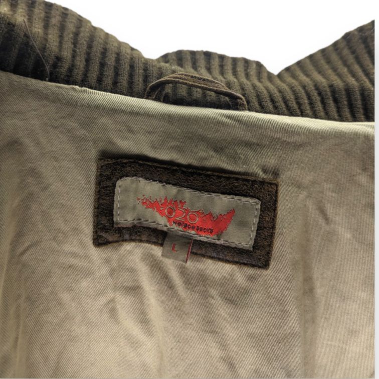 020 Vintage Brown Leather Bomber Jacket Men Size Large