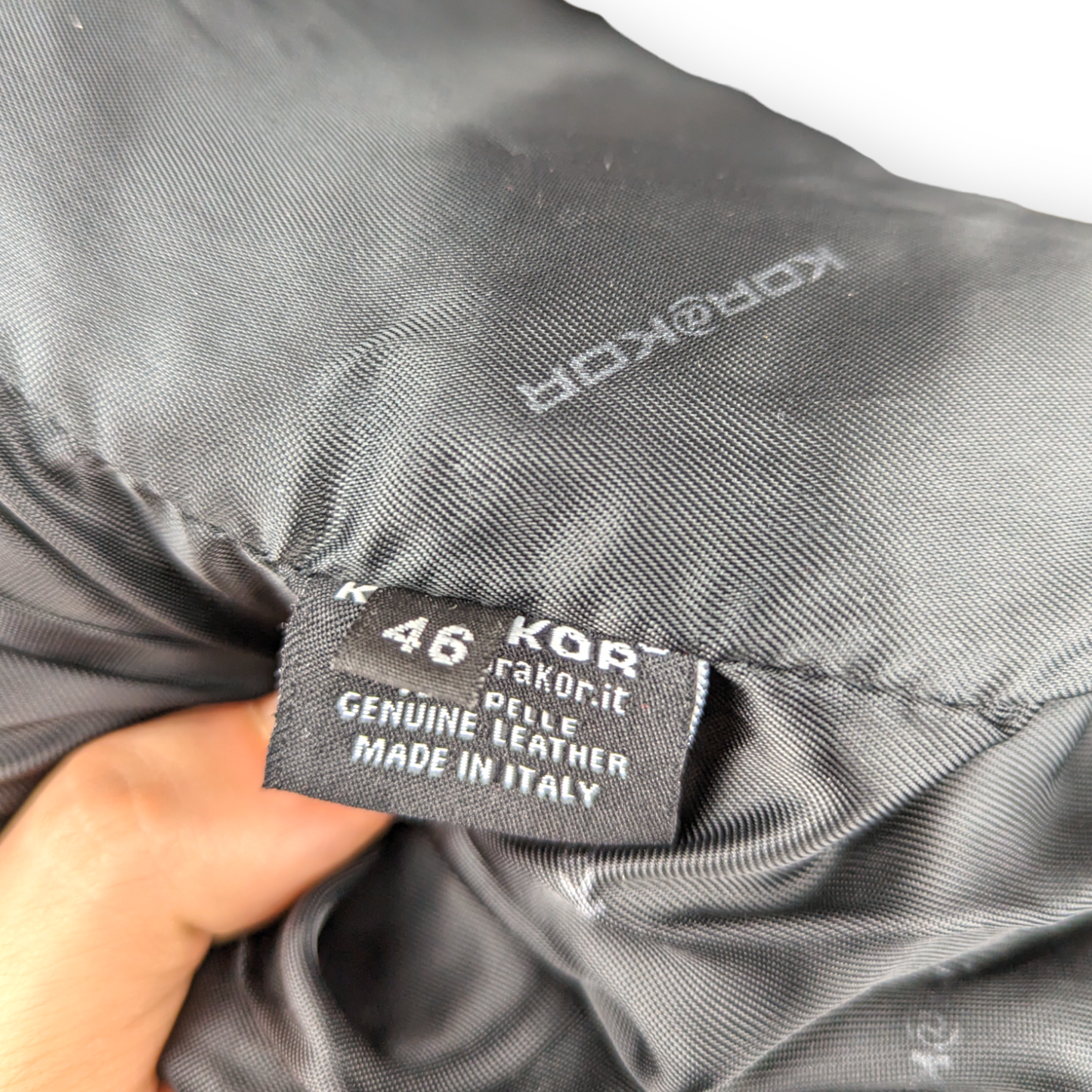 Kor@Kor Black Leather Biker Motorcycle Jacket Fur Lining Women Large (EU 46)