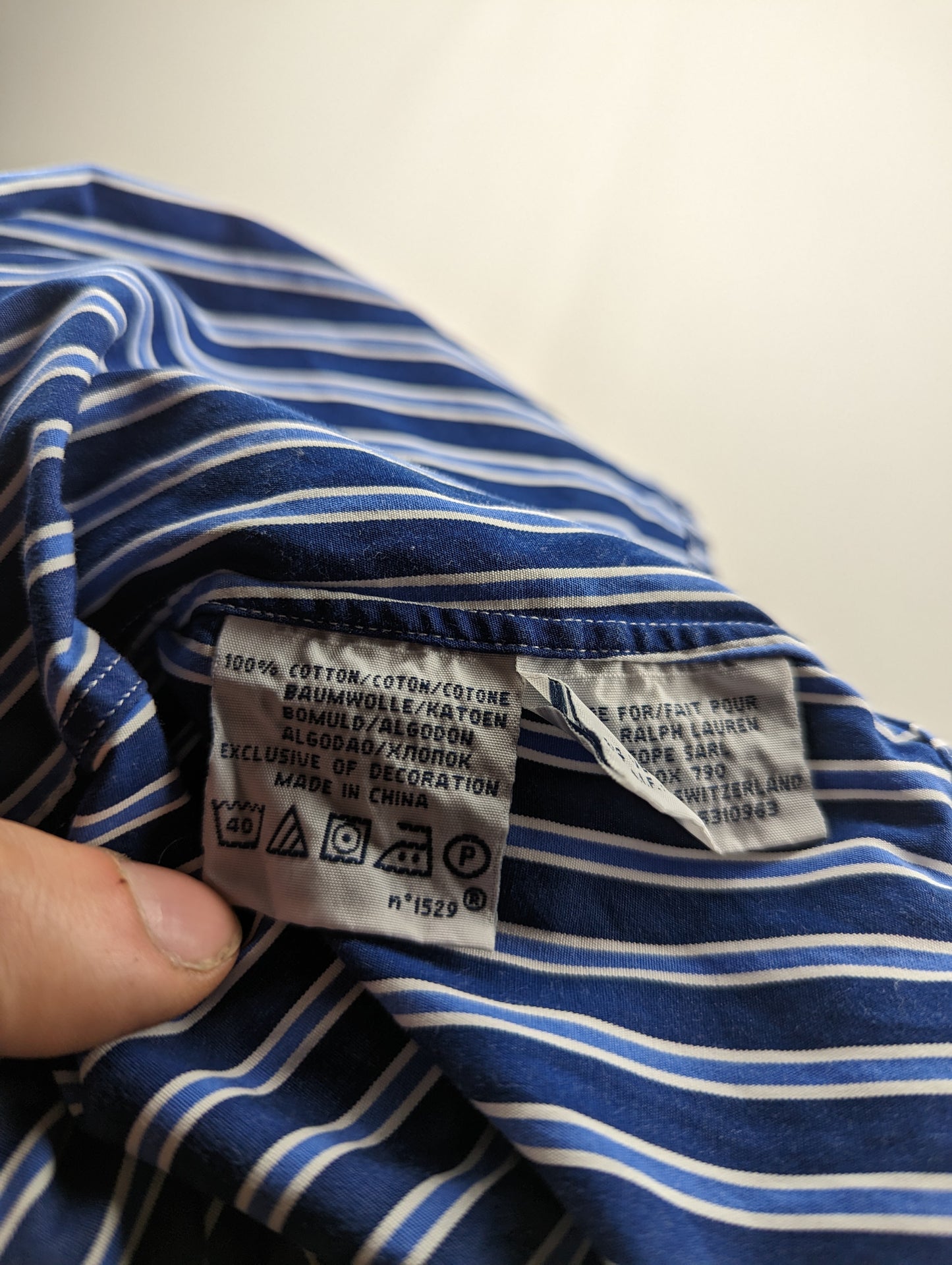 Polo Ralph Lauren Vintage Blue Striped Long Sleeve Shirt Men Size XL