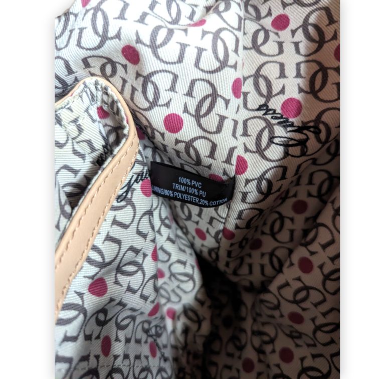 Guess Pink Quilted Tote Bag Handbag With Charm Women One Size