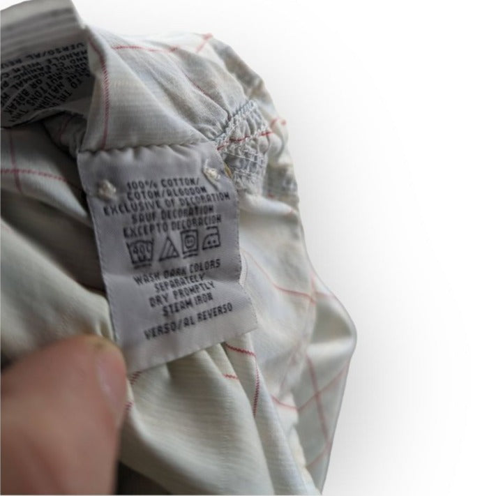 Tommy Hilfiger Vintage White Cotton Checked Short Sleeve Shirt Men 2XL