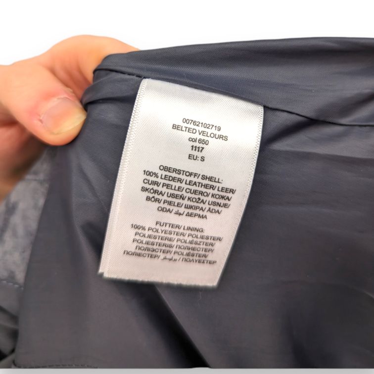 Review Vintage Grey Biker Suede Leather Jacket Women Size Small