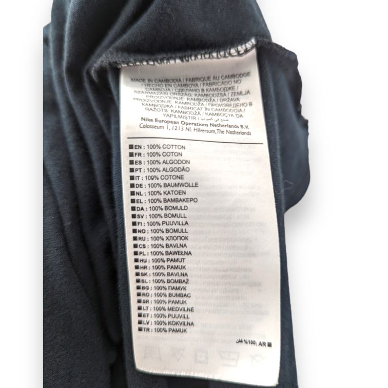 Nike Sportswear Black Long Sleeve Casual Cotton T-shirt Men Size Large