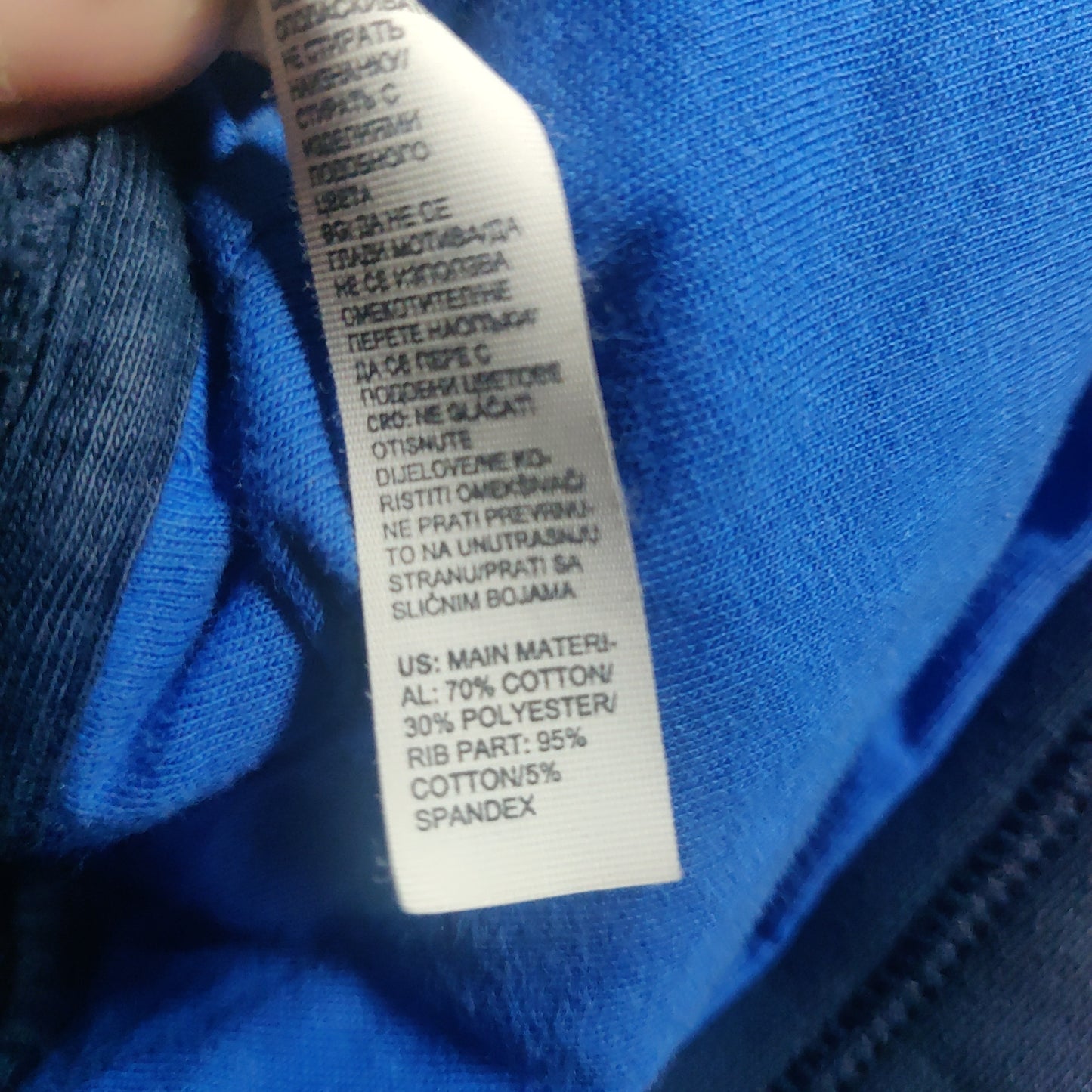 Adidas Navy Full Zip Hoodie Long Sleeve Men Size XL