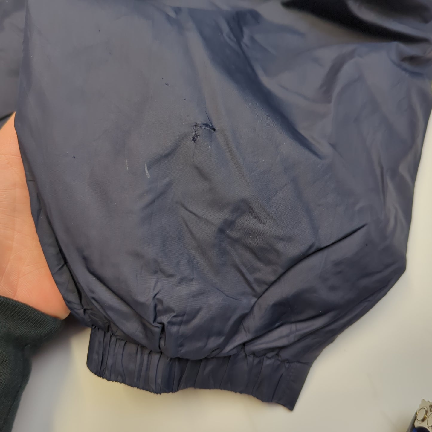 Nautica Vintage Navy Bomber Jacket Fleece Lined Men Size XL