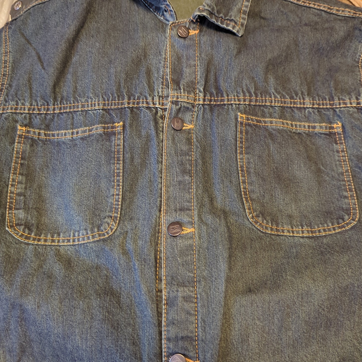 Pool Jeans Vintage Green Denim Jacket Men Size Large