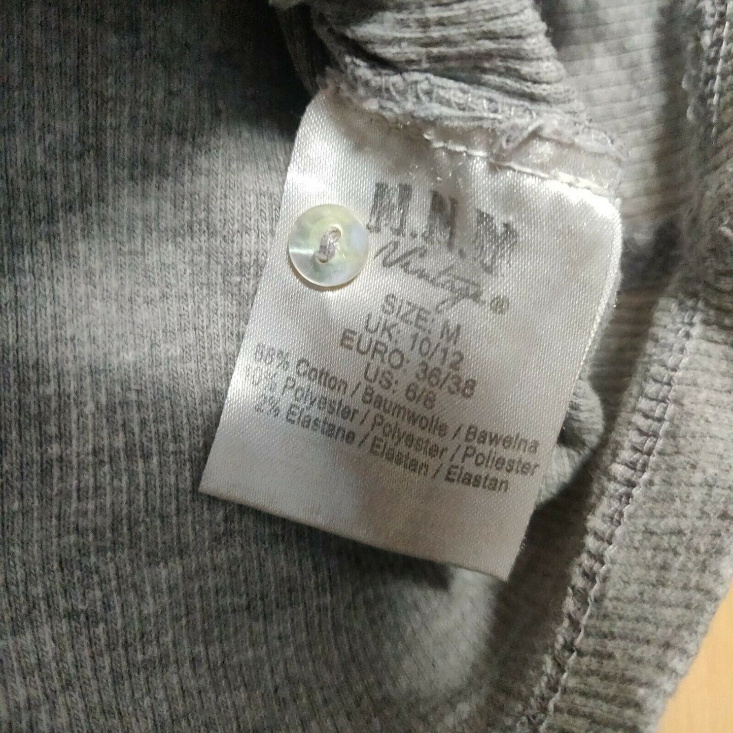 H.N.Y Vintage Grey Pullover Hoodie 1/4 Button Women Size Medium