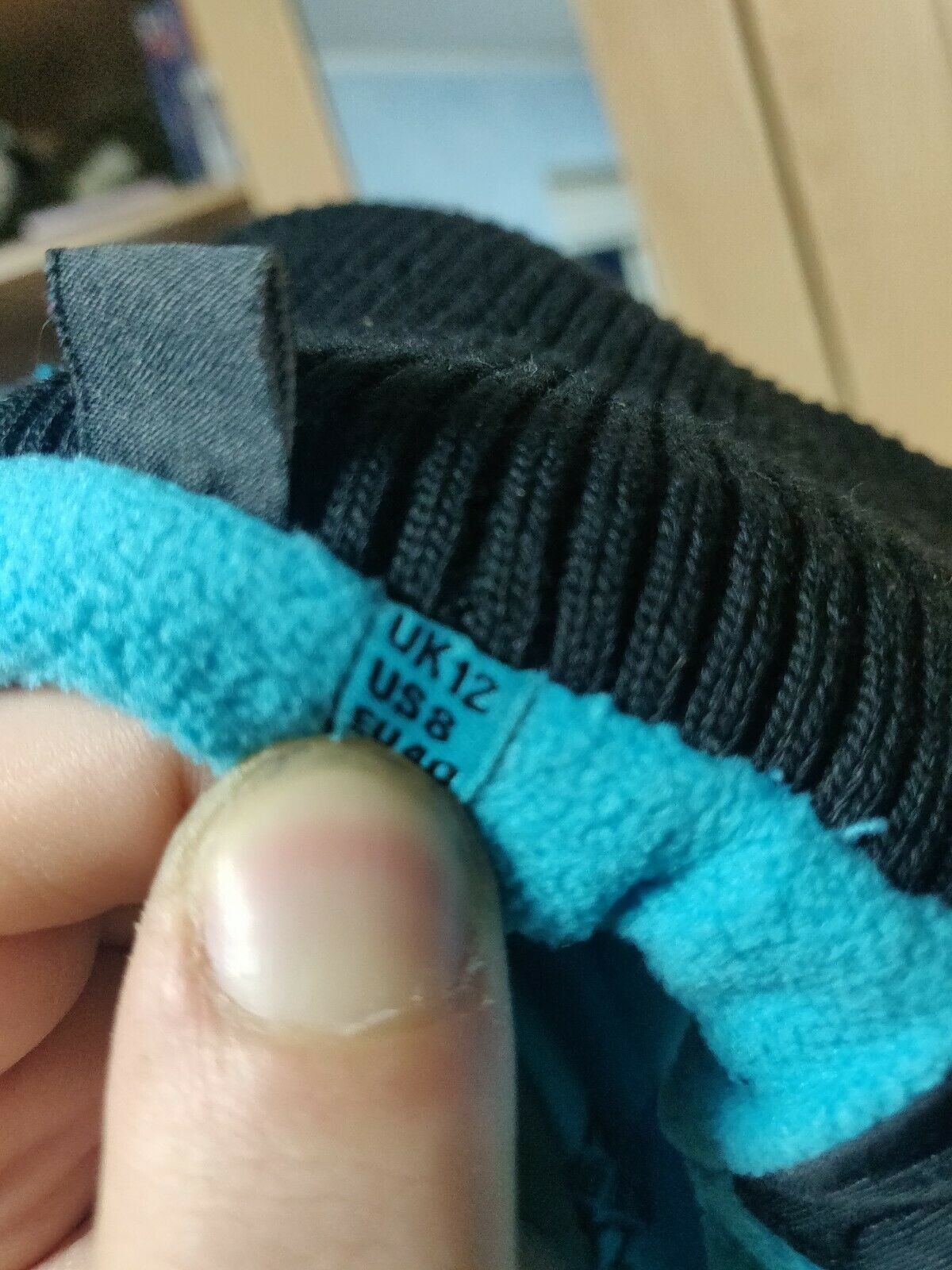 Superdry Original Windcheater Black Cyan Hooded Jacket Women Size UK 12