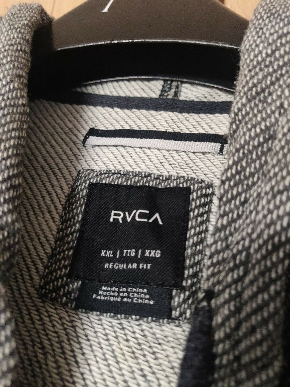 RVCA Grey Pullover Hoodie Long Sleeve 1/4 Button Men Size XXL