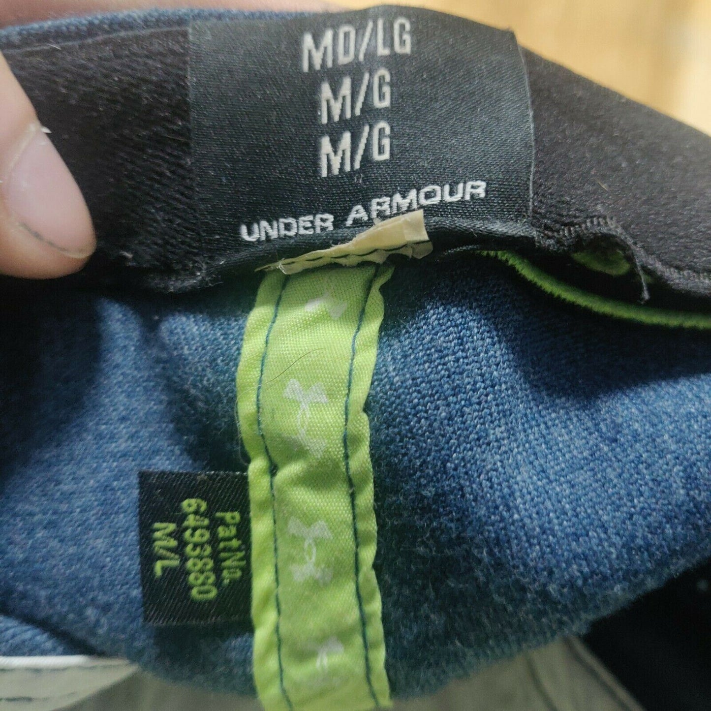 Under Armour Blue Cap Green Embroidered Logo Adults Size Medium