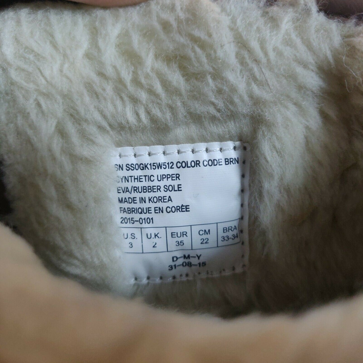 Skechers Beige Snow Winter Boots Kids Boys Girls Size UK 2