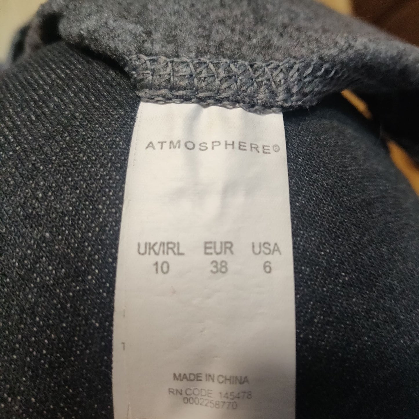 Atmosphere Grey Sweatshirt Long Sleeve 1/4 Zip Women Size UK 10