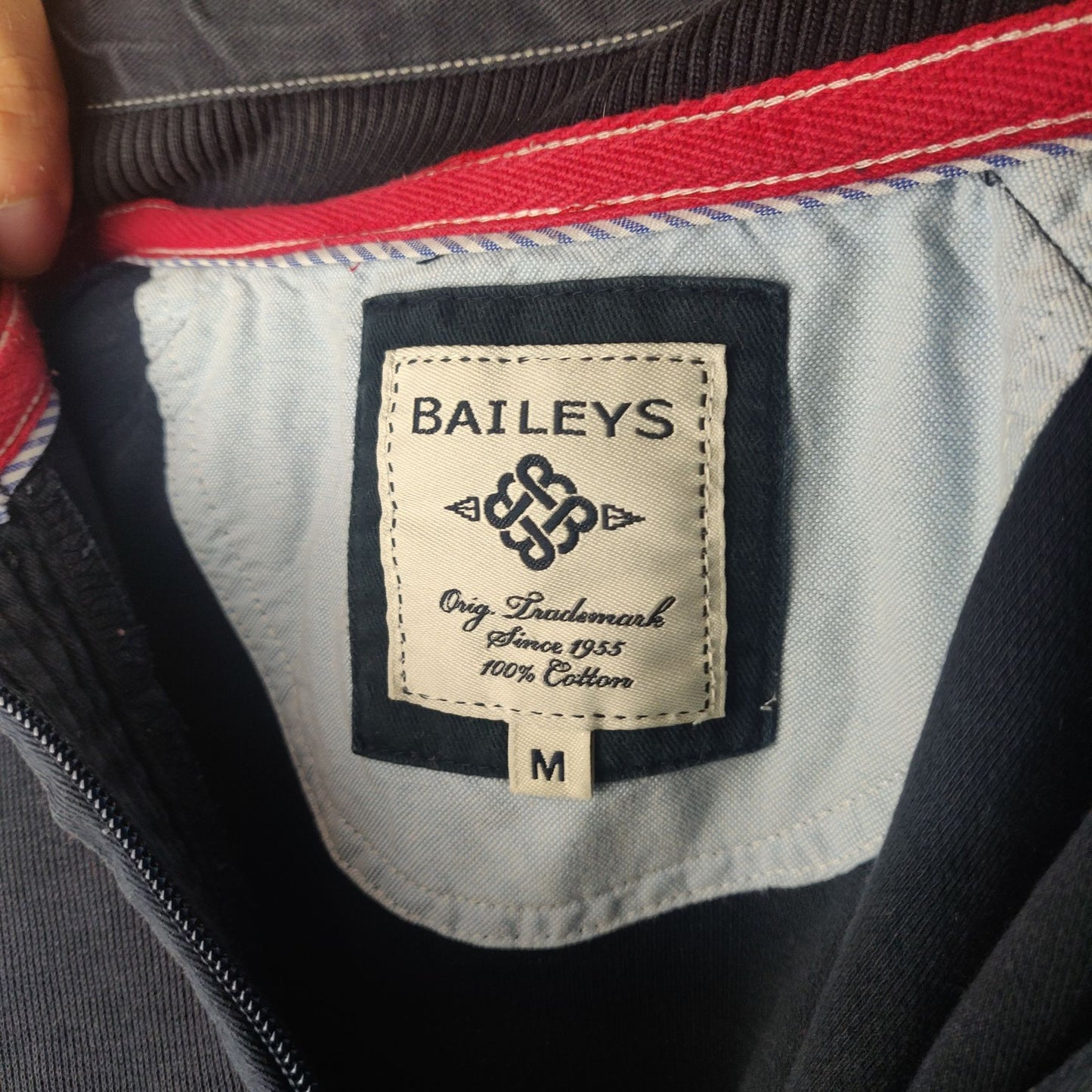 Baileys Vintage Black Sweatshirt 1/4 Zip Men Size Medium